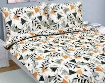 Povlečení krep na dvoudeku Krémová,Oranžová,Šedá 80/207