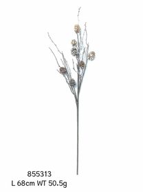 Dekorační větvička s šiškami P2310 - 68 cm