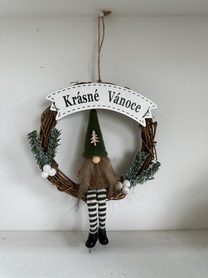 Vánoční dekorace k zavěšení P2275 - 19×4×40 cm