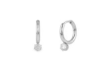 Náušnice z nerezové oceli kroužky s broušeným kamínkem