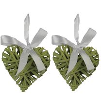 Srdce 10cm, sv zelené, sada 2ks P0229-15 - 10 x 3 x 10 cm