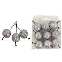 Dekorace jablko, 9ks X1667/ST - dia 3,2 x 3,5/8 cm