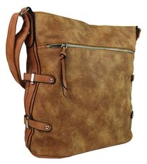 Velká hnědá moderní crossbody kabelka H17158 Tapple