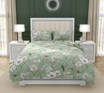 Bavlněné povlečení DELUX MAGNÓLIE zelená