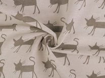 Bavlněná metráž / imitace lnu hrubší, kočka METRÁŽ