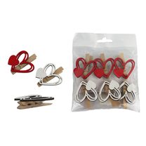 Klip srdce, 6 ks D6032 - 4,5 × 4 × 1,5 cm