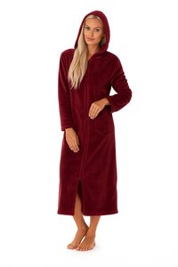 Dámský župan na zip dlouhý Siena vínová 36 56 3651