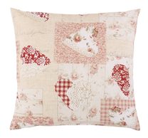 Polštářek EMA - 45x45 cm patchwork srdce růžové