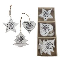 Dekorace k zavěšení, 6 ks K3722 - 6,5 - 7 x 1 x 6,5 - 8 cm