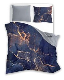 FARO Povlečení bavlněný satén Minerál Blue Bavlna - Satén, 140/200, 70/90 cm