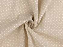 Bavlněná metráž / imitace lnu hrubší, puntík METRÁŽ
