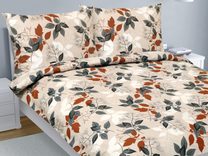 Povlečení bavlna na dvoudeku Oranžová,Šedá,Béžová 90/807