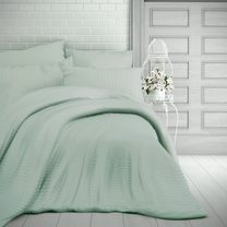 Francouzské saténové povlečení s proužkem 1+2, 240x200, 70x90cm OLIVOVÉ