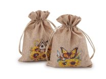 Dárkový pytlík slunečnice 13x18 cm imitace juty