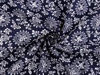 Bavlněná látka / plátno modrotisk rostliny METRÁŽ