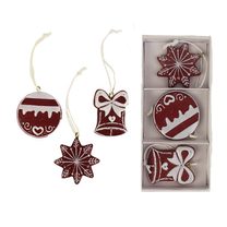 Vánoční dekorace, 3 ks K1147 - 3,7 - 4,6 x 0,5 x 5 cm