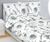 Povlečení bavlněné Bílá,Šedá 90/935