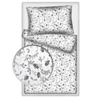 Povlečení hladká bavlna LUX - Kytičky šedé 140x200 + 70x90 cm