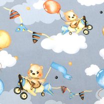 Látka - Bavlna Šedá,Béžová,Modrá 48/009 šířka 160 cm