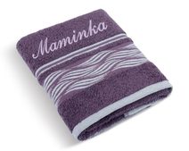 Froté ručník Vlnka se jménem MAMINKA - 50x100 cm burgundy