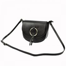 Kožená malá dámská crossbody kabelka tmavě hnědá