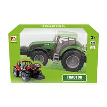 Traktor kovový růžový set s vlečkou 25cm na baterie Světlo Zvuk