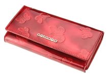 Gregorio Kožená červená dámská peněženka s motýly v dárkové krabičce