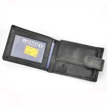 Koňakově hnědá pánská kožená peněženka RFID se zápinkou v krabičce