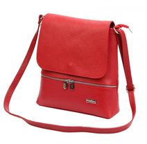 Kožená malá dámská crossbody kabelka bílo-modrá