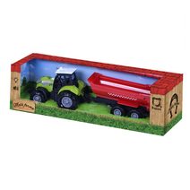 Traktor kovový růžový set s vlečkou 25cm na baterie Světlo Zvuk