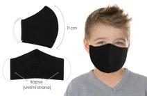 Bavlněná rouška dětská BLACK 11 cm