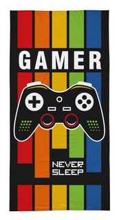 Osuška Gamer Never Sleep Bavlna - Froté, 70/140 cm