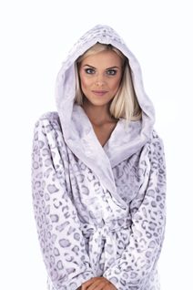 Flora Mauve Mist - Dámský Župan s Límcem - Model 25 56 4303