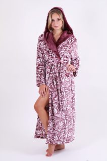 Flora Mauve Mist - Dámský Župan s Límcem - Model 25 56 4353