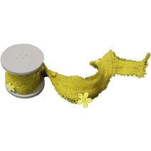 Jutový dekorační pásek - 3m x 4 cm žlutý