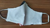 Rouška pro děti s vnitřní kapsou na gumičky - délka oblouku 11cm, 3-6 let, modrá kotva