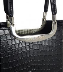 GROSSO Kožená pánská crossbody taška 22x28x6 cm černá