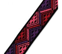 Pruženka oděvní vzorovaná 25 mm 7 metrů růžová-fialová