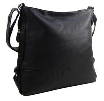 Praktická velká dámská crossbody kabelka 47-MH černá