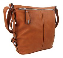 Kožená malá dámská crossbody kabelka tmavě hnědá