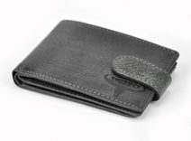 Koňakově hnědá pánská kožená peněženka RFID se zápinkou v krabičce