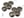 Náušnice kovové SÁRA 4 KRUHY ornamenty (1 pár) (3 hnědá)