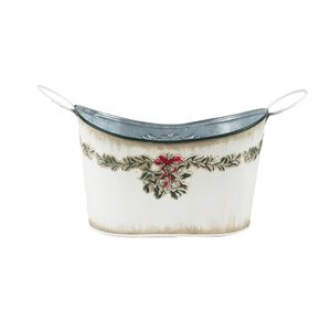 Vánoční plechový obal oválný K3904/1 - 19 cm