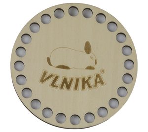 Dno - víko překližkové Natur kruh s králíčkem 10 cm průměr / otvory 8mm
