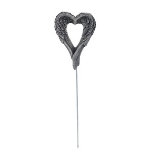 Smuteční dekorace – srdce zápich X6455 - 5,5 × 1,5 × 7,5/18 cm
