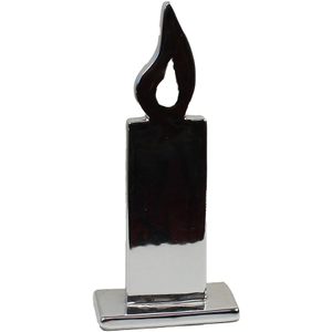 dekorace stříbrná svíčka, X0102 - 8 x 3,7 x 18 cm