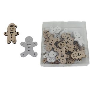 Dekorace perníček, 24 ks D6419 - 2,5 - 2,8 x 0,4 x 3,5 - 3,8 cm