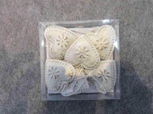 Srdce k zavěšení, 6 ks K4373 - 9.5 × 9.5 × 2 cm