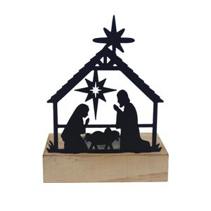 Svícen na 1 svíčku betlém K3758 - 12 cm