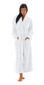 Župan unisex huňatý Jack/Lilly bílý s kapucí mikroplyš 21 20 0100